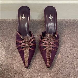 Elegant Purple and Silver Heels